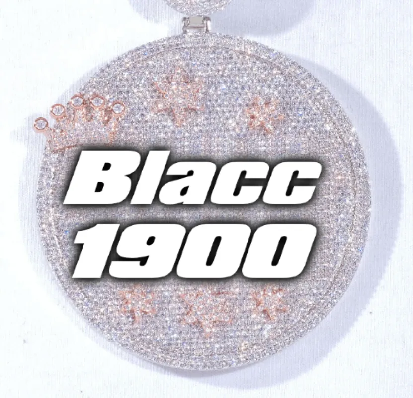 CUSTOM LETTER NECKLACE 3D BIG CROWN DISC sold by The GUU Shop