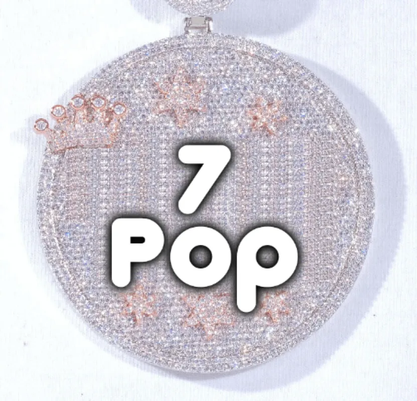 CUSTOM LETTER NECKLACE 3D BIG CROWN DISC sold by The GUU Shop