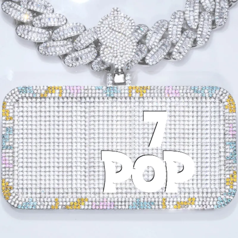 CUSTOM LETTER NECKLACE 3D COLORFUL SQUARE sold by The GUU Shop