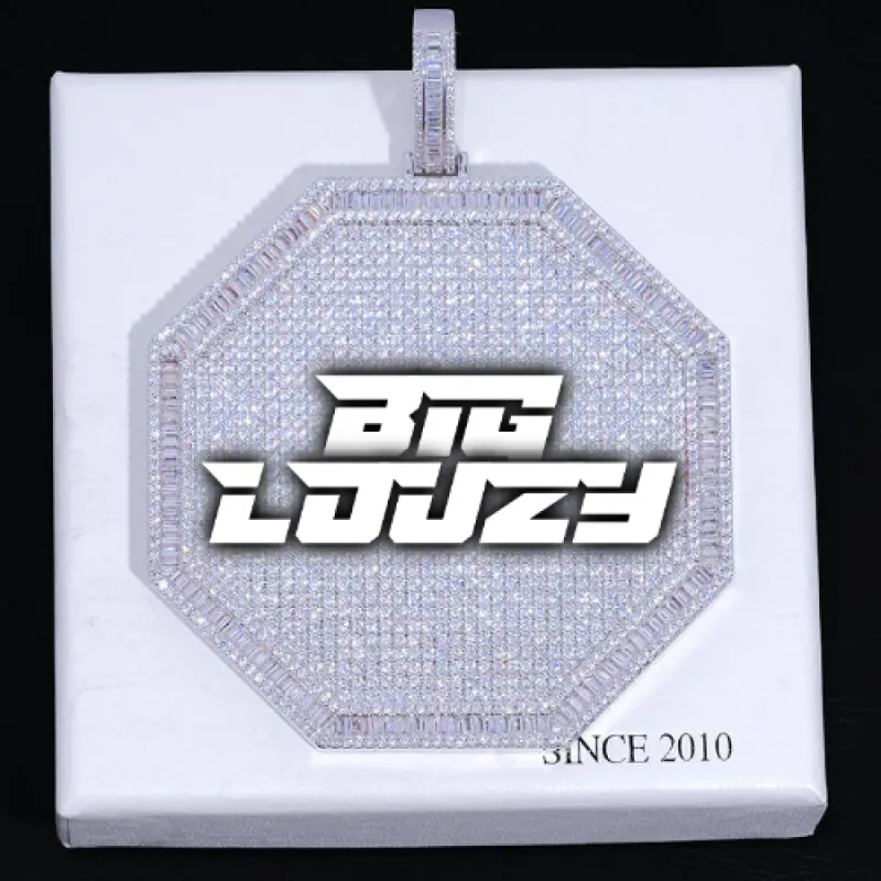 CUSTOM LETTER NECKLACE 3D BIG OCTAGON sold by The GUU Shop