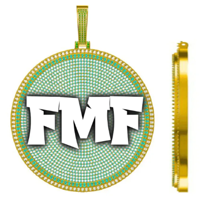 CUSTOM LETTER NECKLACE 3D BIG DISC sold by The GUU Shop