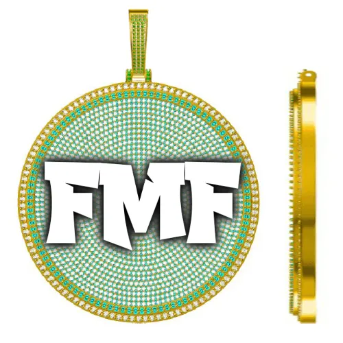 CUSTOM LETTER NECKLACE 3D BIG DISC sold by The GUU Shop