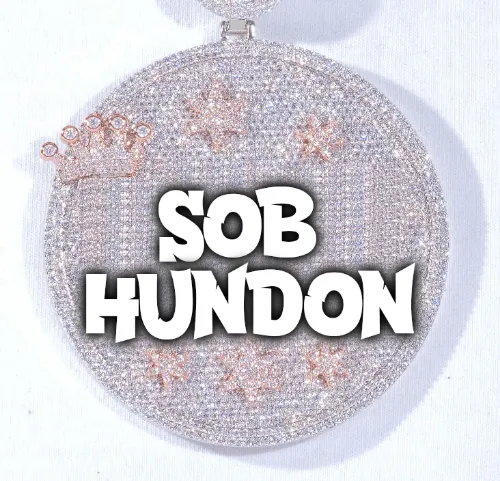 CUSTOM LETTER NECKLACE 3D BIG CROWN DISC sold by The GUU Shop