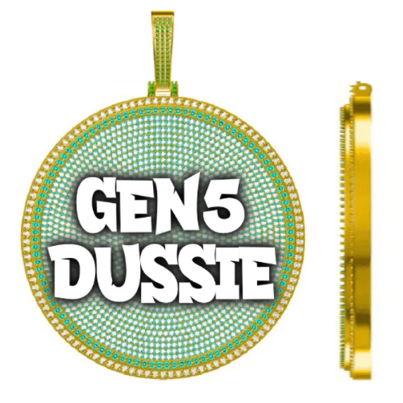 CUSTOM LETTER NECKLACE 3D BIG DISC sold by The GUU Shop