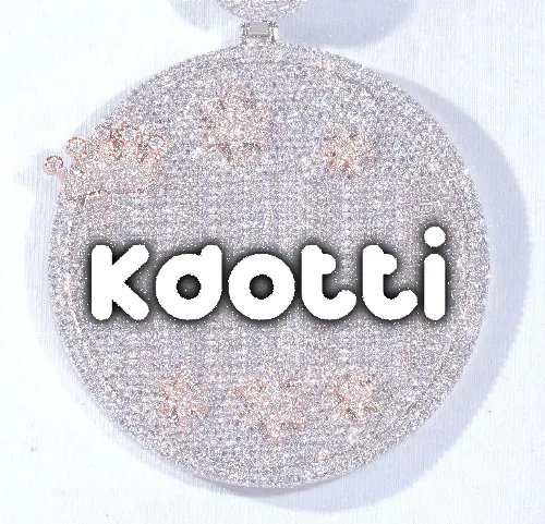 CUSTOM LETTER NECKLACE 3D BIG CROWN DISC sold by The GUU Shop