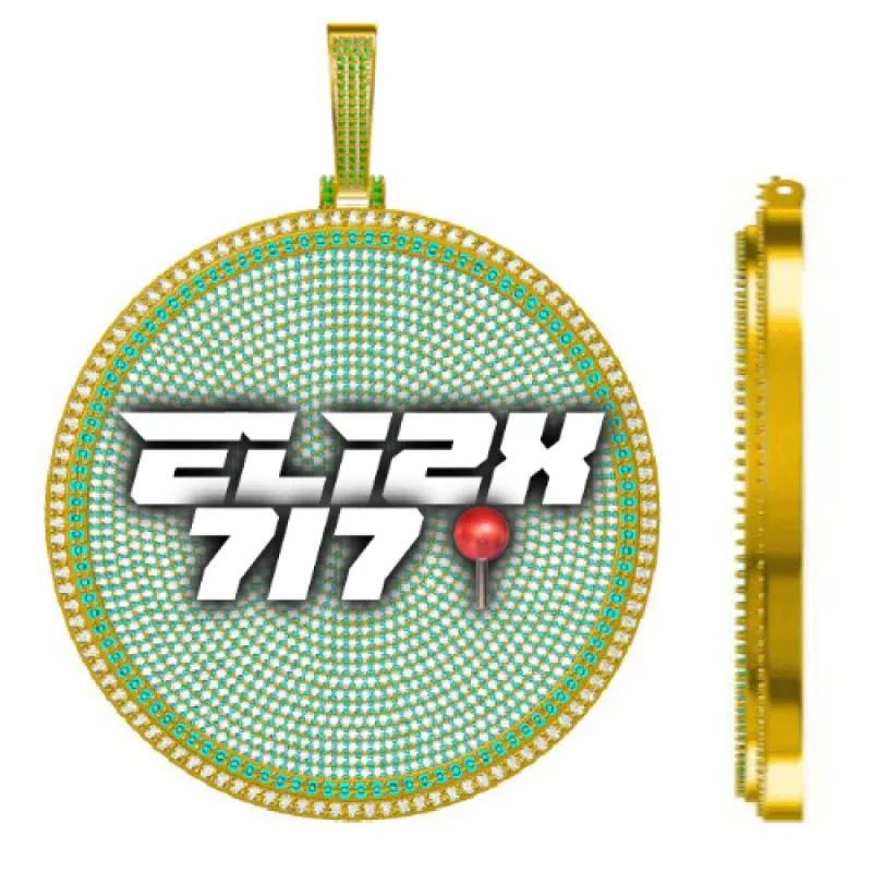 CUSTOM LETTER NECKLACE 3D BIG DISC sold by The GUU Shop