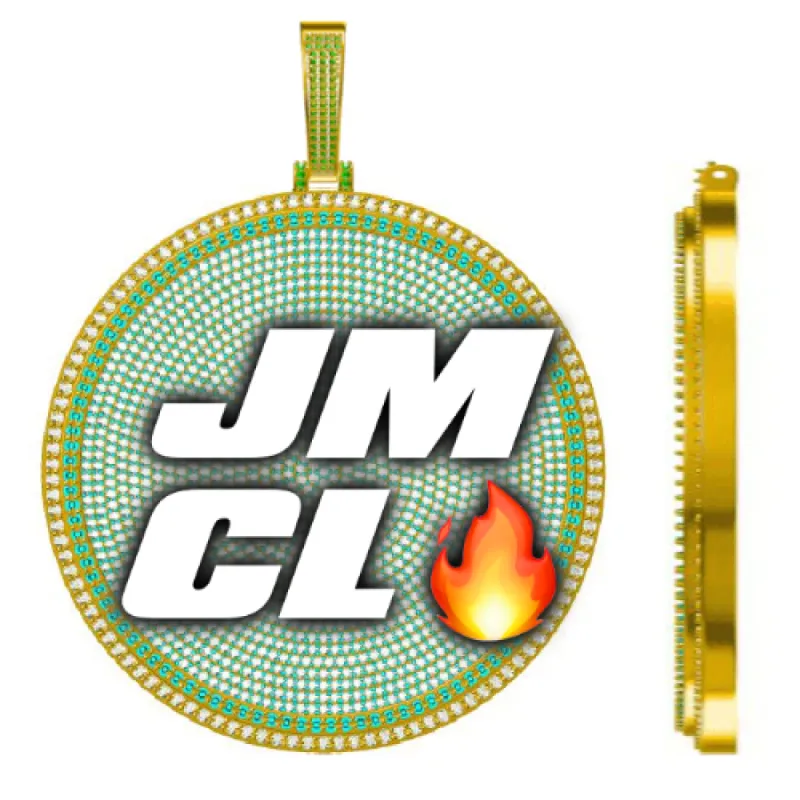 CUSTOM LETTER NECKLACE 3D BIG DISC sold by The GUU Shop