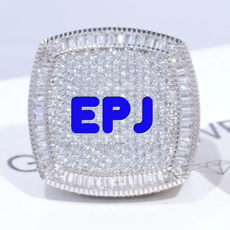 CUSTOM LETTER 3D ICED RING sold by The GUU Shop