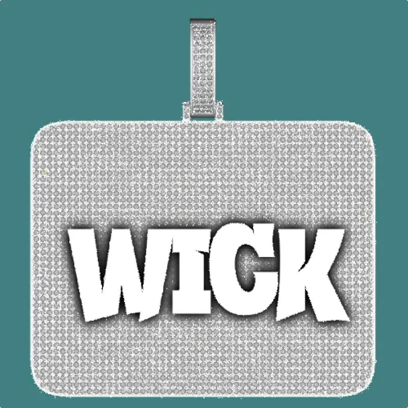 CUSTOM LETTER NECKLACE 3D BIG SQUARE sold by The GUU Shop