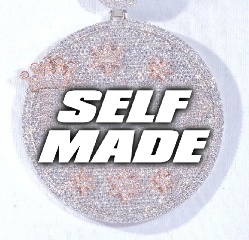 CUSTOM LETTER NECKLACE 3D BIG CROWN DISC made by The GUU Shop