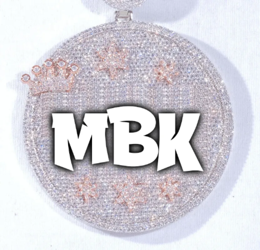 CUSTOM LETTER NECKLACE 3D BIG CROWN DISC sold by The GUU Shop