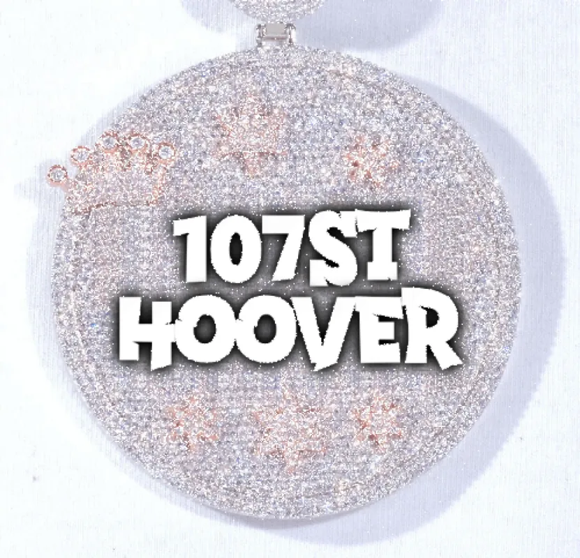 CUSTOM LETTER NECKLACE 3D BIG CROWN DISC sold by The GUU Shop