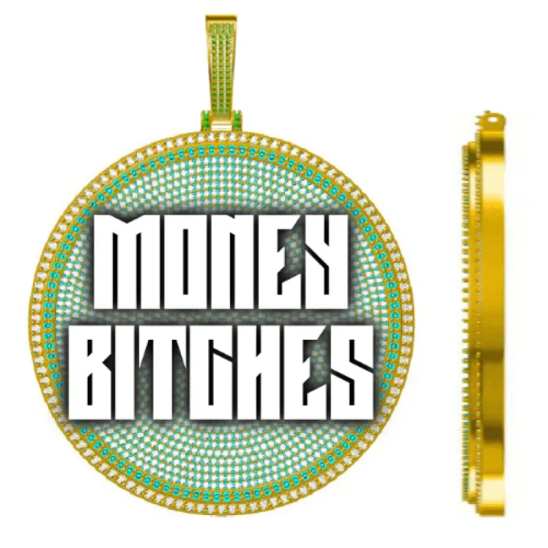 CUSTOM LETTER NECKLACE 3D BIG DISC sold by The GUU Shop