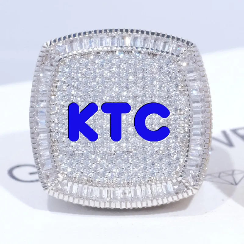 CUSTOM LETTER 3D ICED RING sold by The GUU Shop