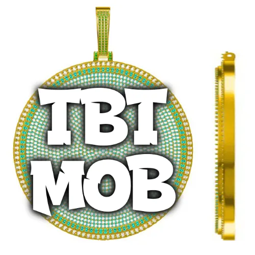 CUSTOM LETTER NECKLACE 3D BIG DISC sold by The GUU Shop