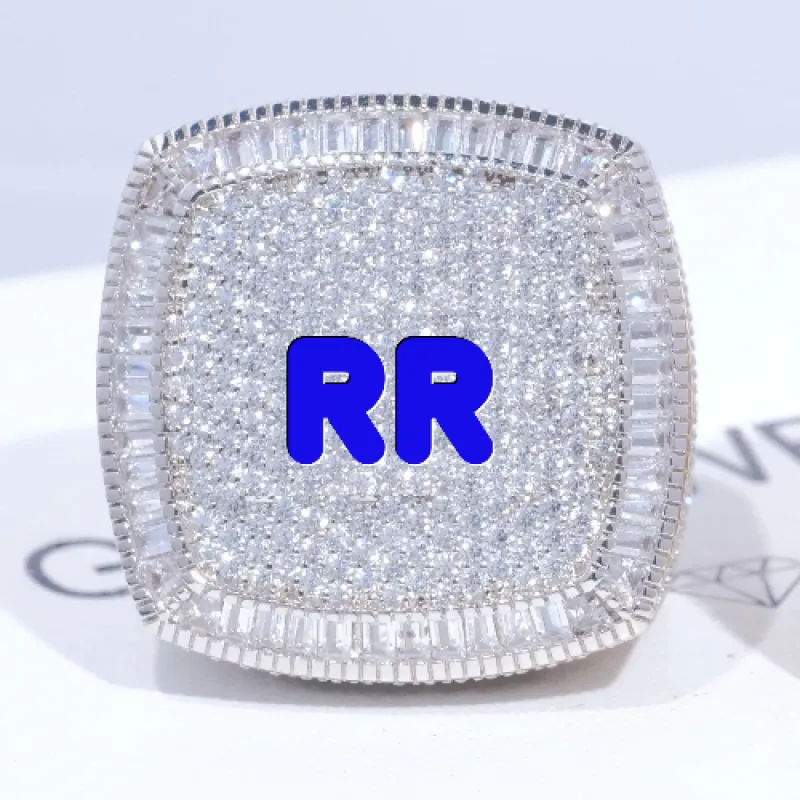 CUSTOM LETTER 3D ICED RING sold by The GUU Shop