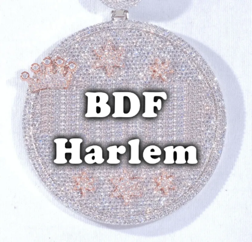 CUSTOM LETTER NECKLACE 3D BIG CROWN DISC sold by The GUU Shop