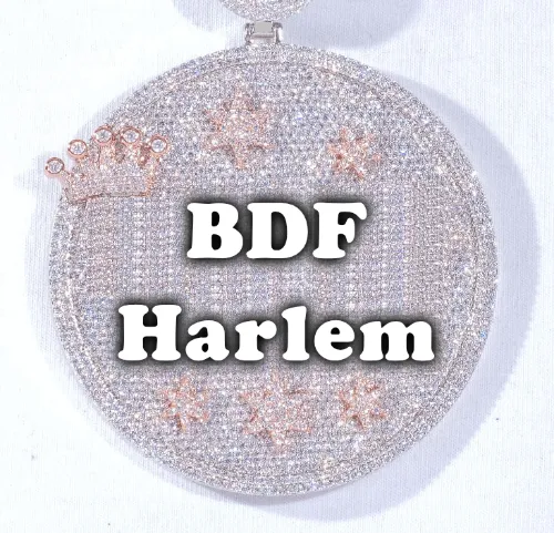 CUSTOM LETTER NECKLACE 3D BIG CROWN DISC sold by The GUU Shop