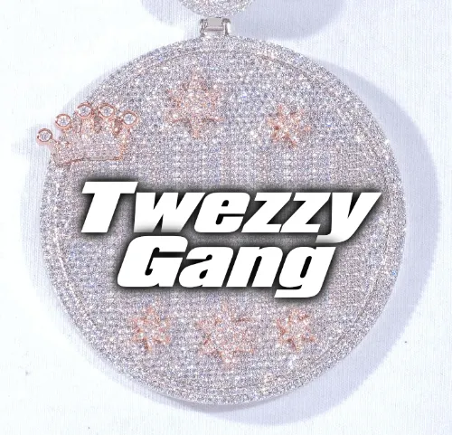 CUSTOM LETTER NECKLACE 3D BIG CROWN DISC sold by The GUU Shop