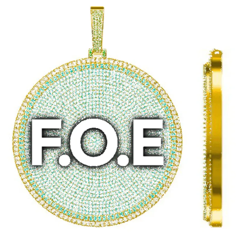 CUSTOM LETTER NECKLACE 3D BIG DISC made by The GUU Shop