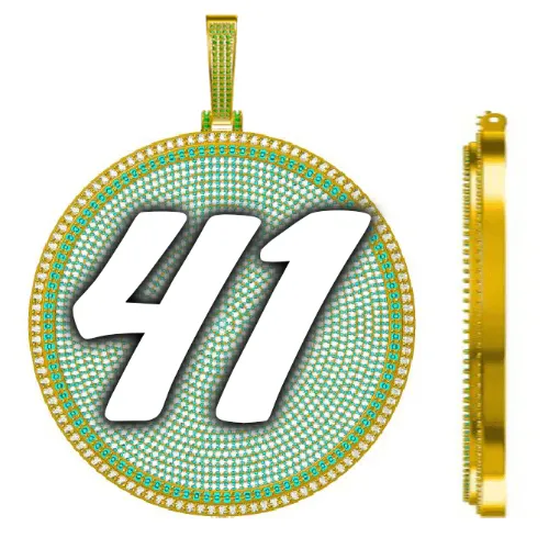 CUSTOM LETTER NECKLACE 3D BIG DISC sold by The GUU Shop