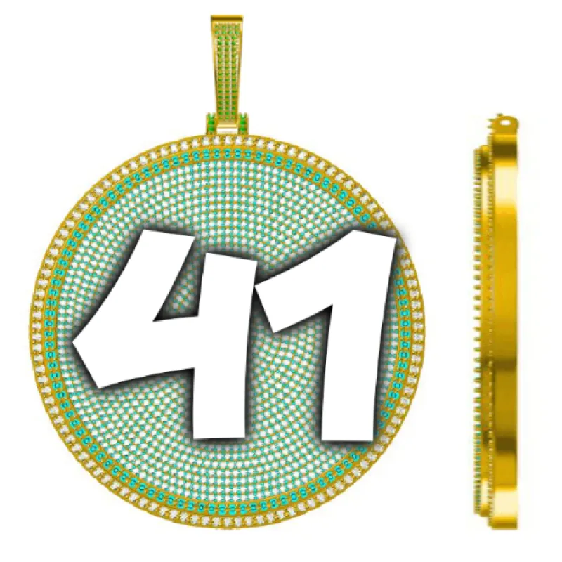 CUSTOM LETTER NECKLACE 3D BIG DISC sold by The GUU Shop