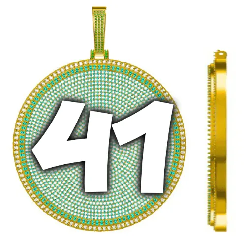 CUSTOM LETTER NECKLACE 3D BIG DISC sold by The GUU Shop