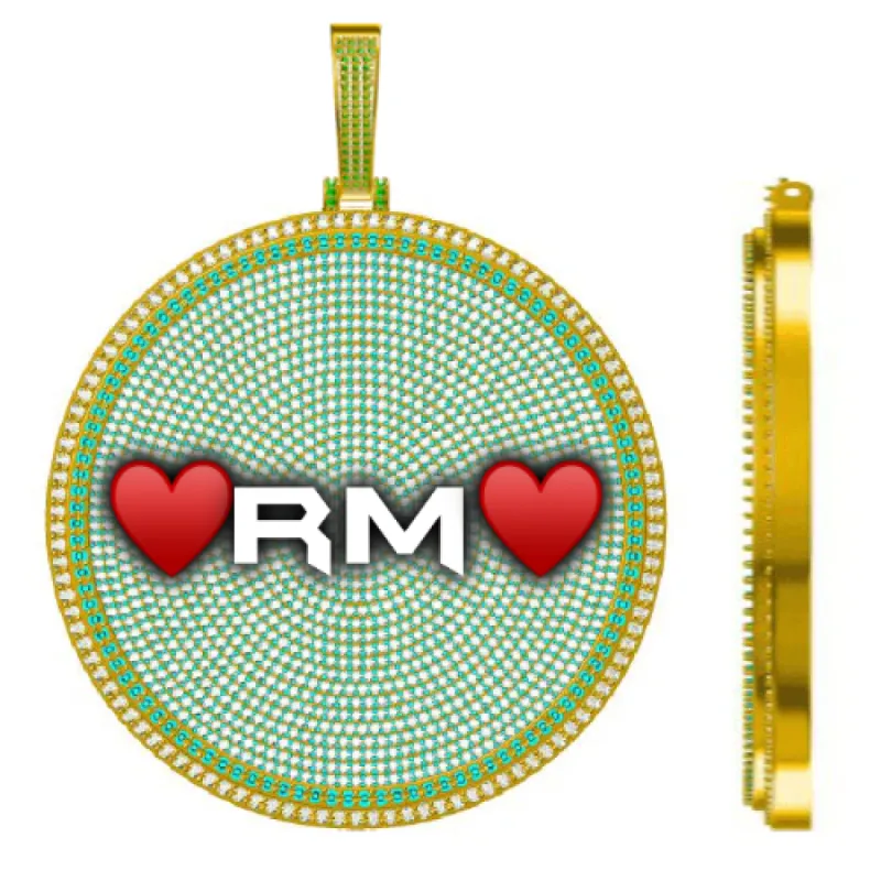 CUSTOM LETTER NECKLACE 3D BIG DISC sold by The GUU Shop