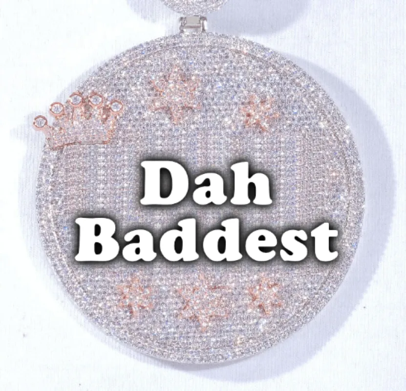 CUSTOM LETTER NECKLACE 3D BIG CROWN DISC sold by The GUU Shop