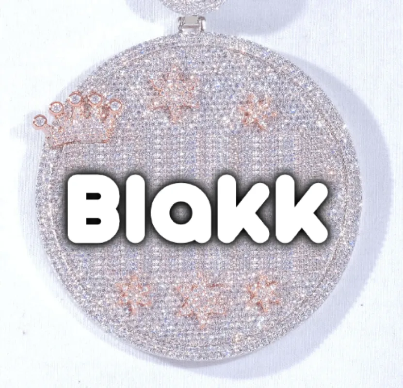 CUSTOM LETTER NECKLACE 3D BIG CROWN DISC sold by The GUU Shop