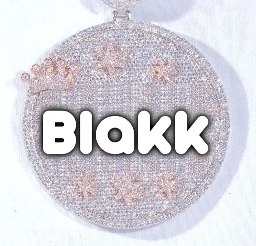 CUSTOM LETTER NECKLACE 3D BIG CROWN DISC sold by The GUU Shop