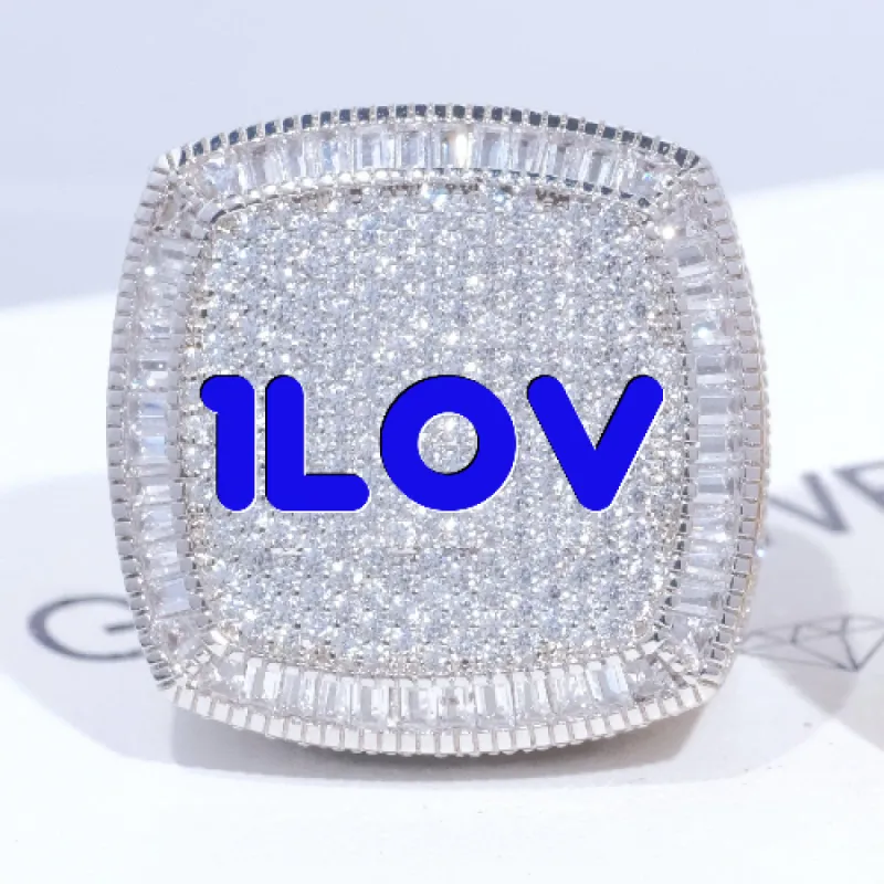 CUSTOM LETTER 3D ICED RING sold by The GUU Shop