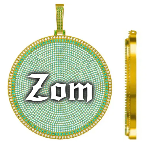 CUSTOM LETTER NECKLACE 3D BIG DISC sold by The GUU Shop