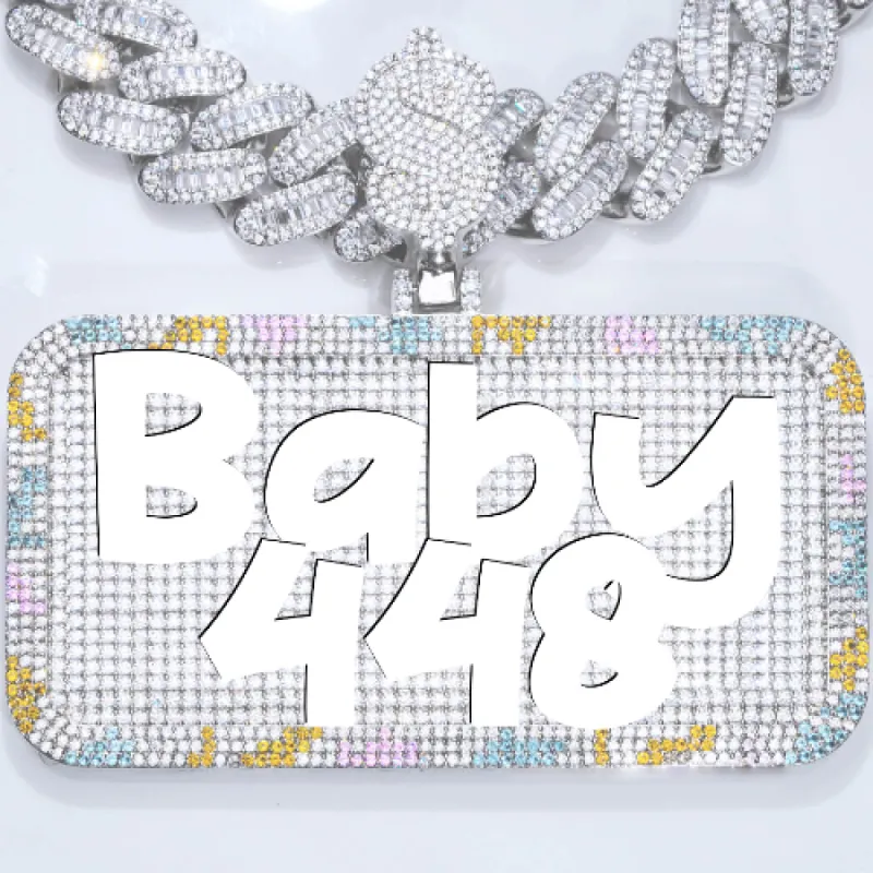 CUSTOM LETTER NECKLACE 3D COLORFUL SQUARE sold by The GUU Shop