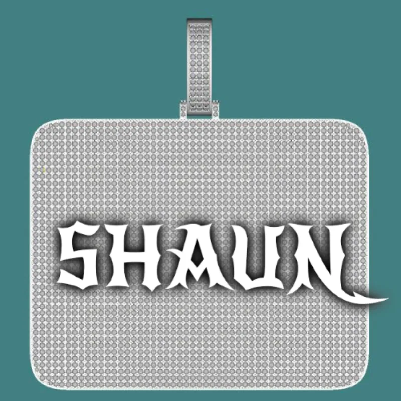 CUSTOM LETTER NECKLACE 3D BIG SQUARE sold by The GUU Shop