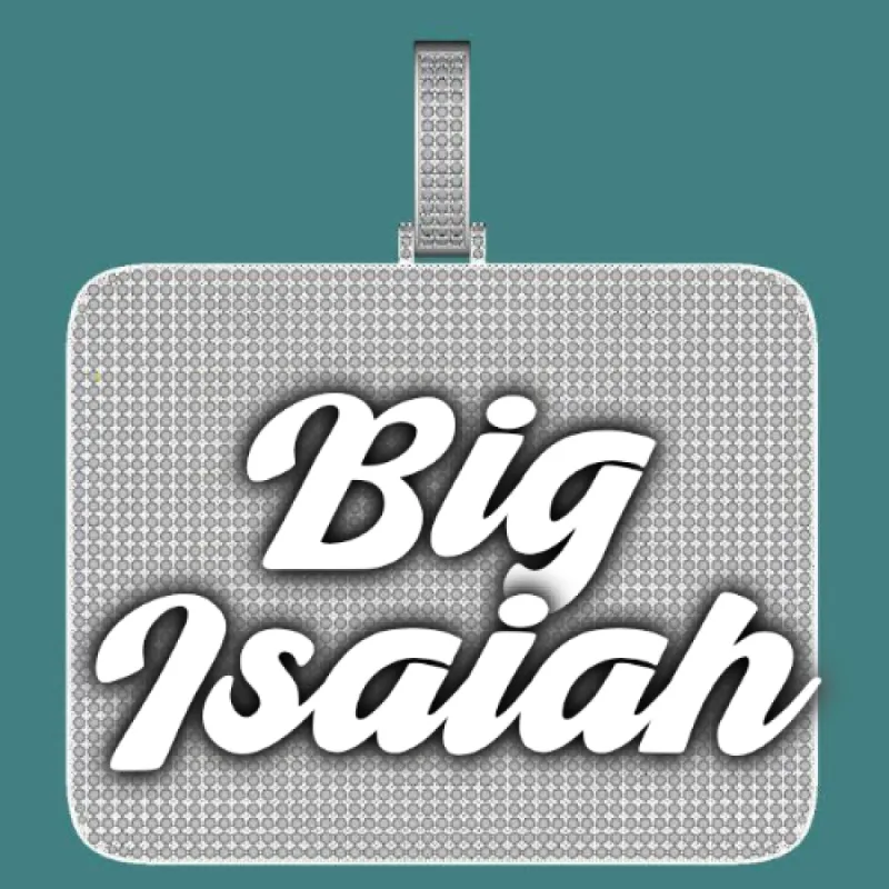 CUSTOM LETTER NECKLACE 3D BIG SQUARE sold by The GUU Shop