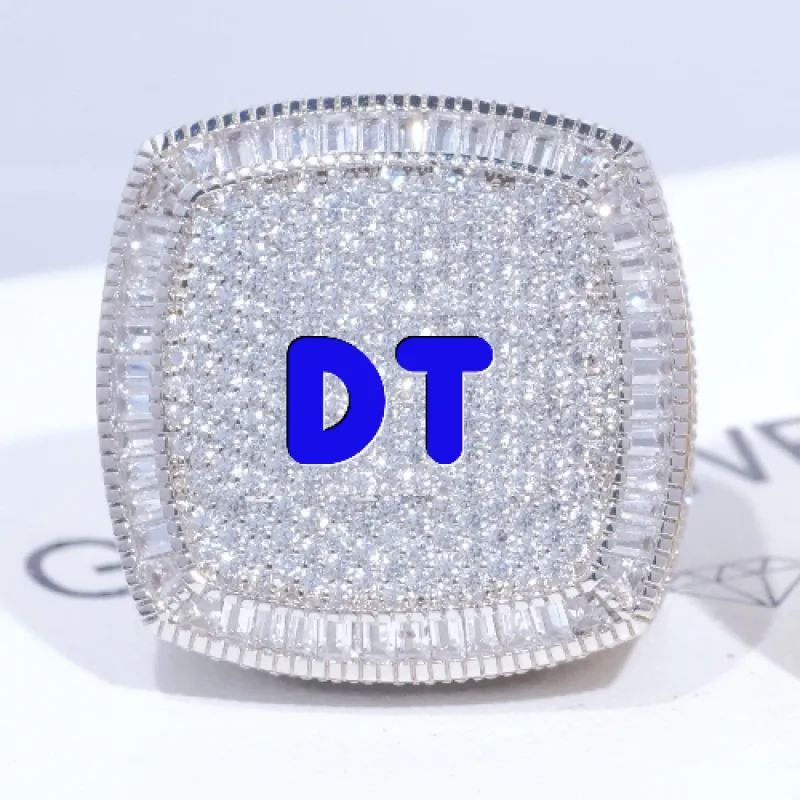 CUSTOM LETTER 3D ICED RING sold by The GUU Shop