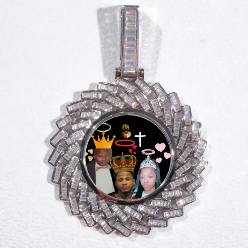 Large 3D Baguette Custom Picture Pendant sold by The GUU Shop