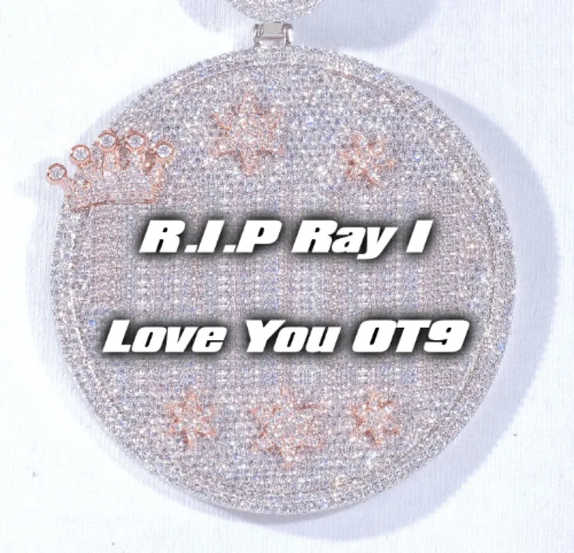 CUSTOM LETTER NECKLACE 3D BIG CROWN DISC sold by The GUU Shop