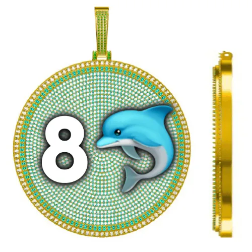 CUSTOM LETTER NECKLACE 3D BIG DISC sold by The GUU Shop