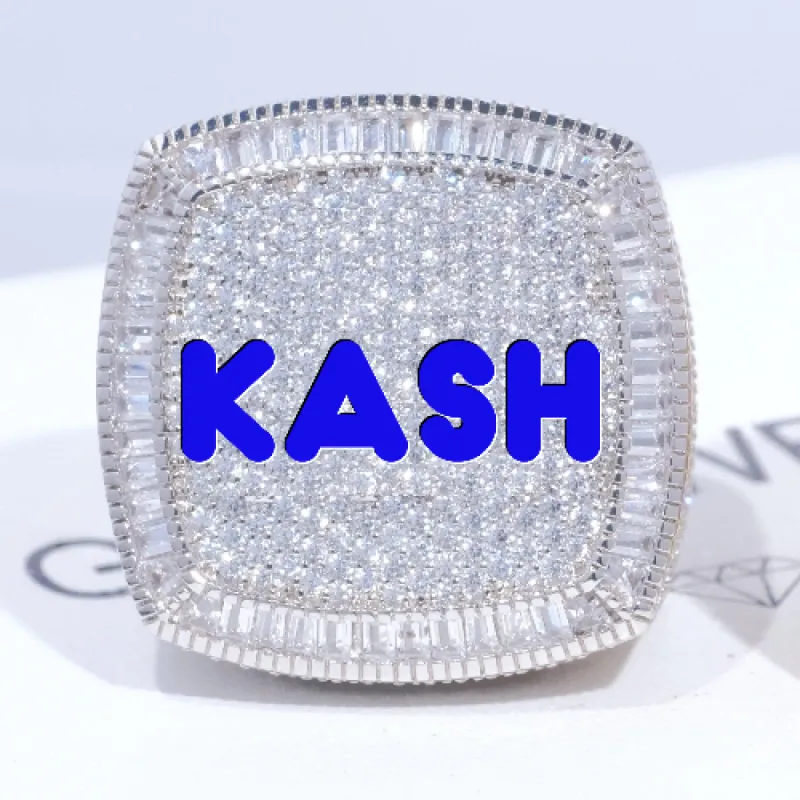 CUSTOM LETTER 3D ICED RING sold by The GUU Shop