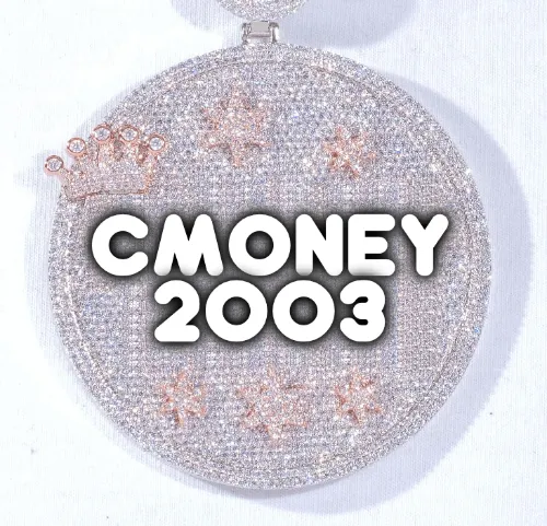 CUSTOM LETTER NECKLACE 3D BIG CROWN DISC sold by The GUU Shop