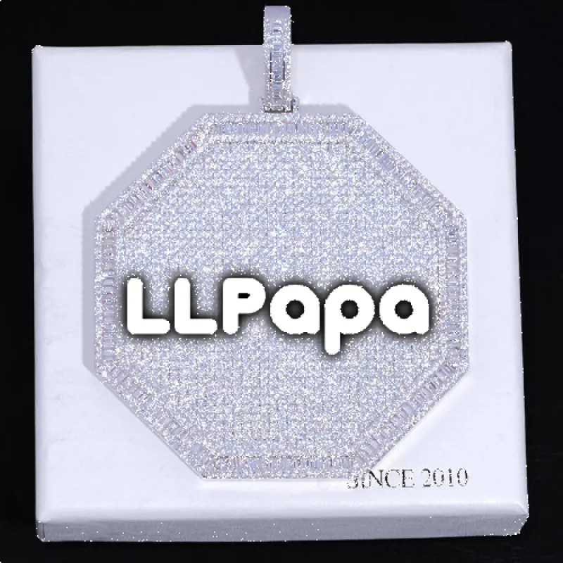 CUSTOM LETTER NECKLACE 3D BIG OCTAGON sold by The GUU Shop