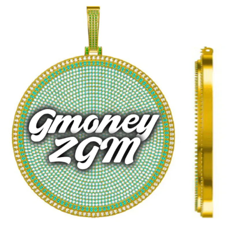 CUSTOM LETTER NECKLACE 3D BIG DISC sold by The GUU Shop