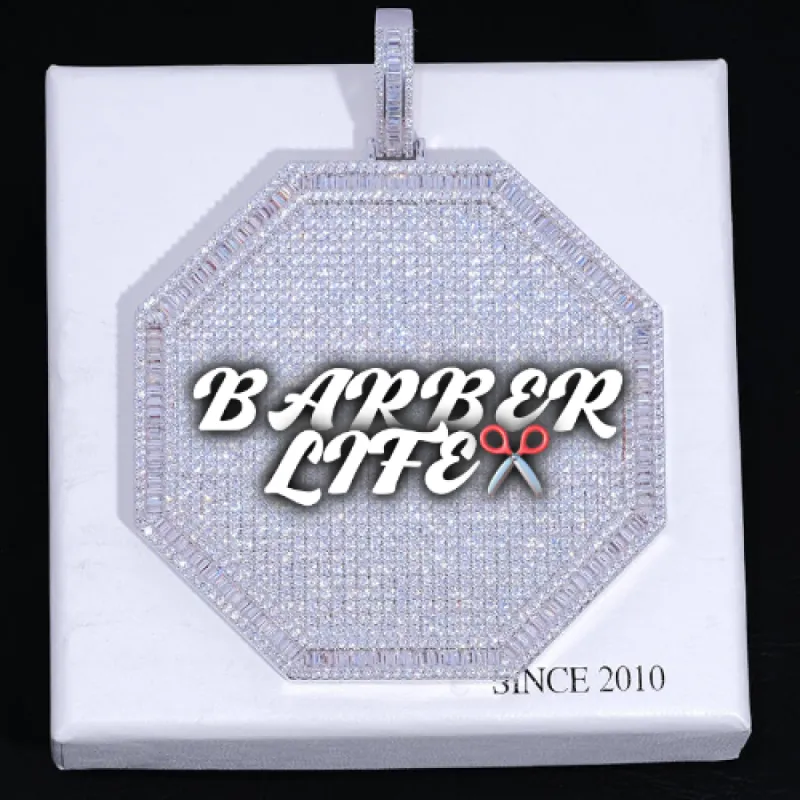 CUSTOM LETTER NECKLACE 3D BIG OCTAGON sold by The GUU Shop