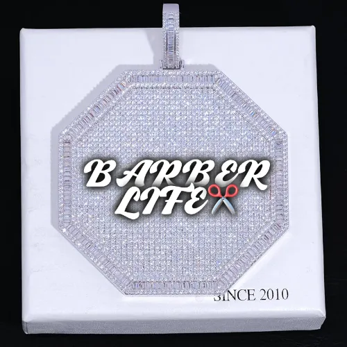 CUSTOM LETTER NECKLACE 3D BIG OCTAGON sold by The GUU Shop