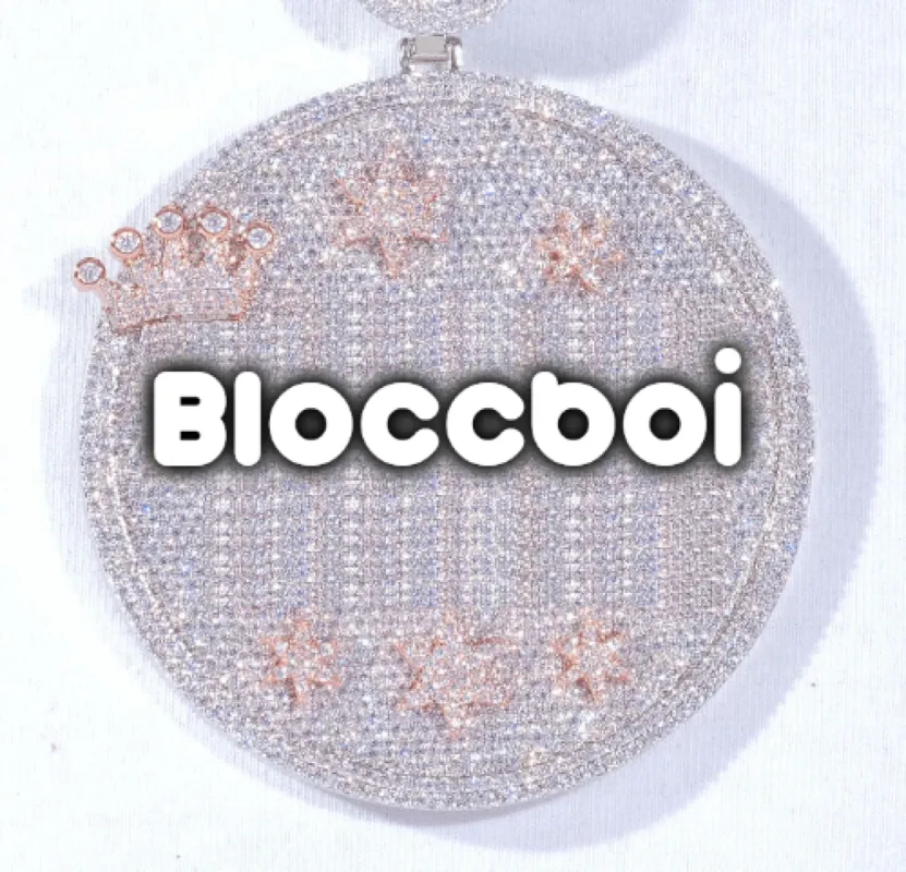 CUSTOM LETTER NECKLACE 3D BIG CROWN DISC sold by The GUU Shop