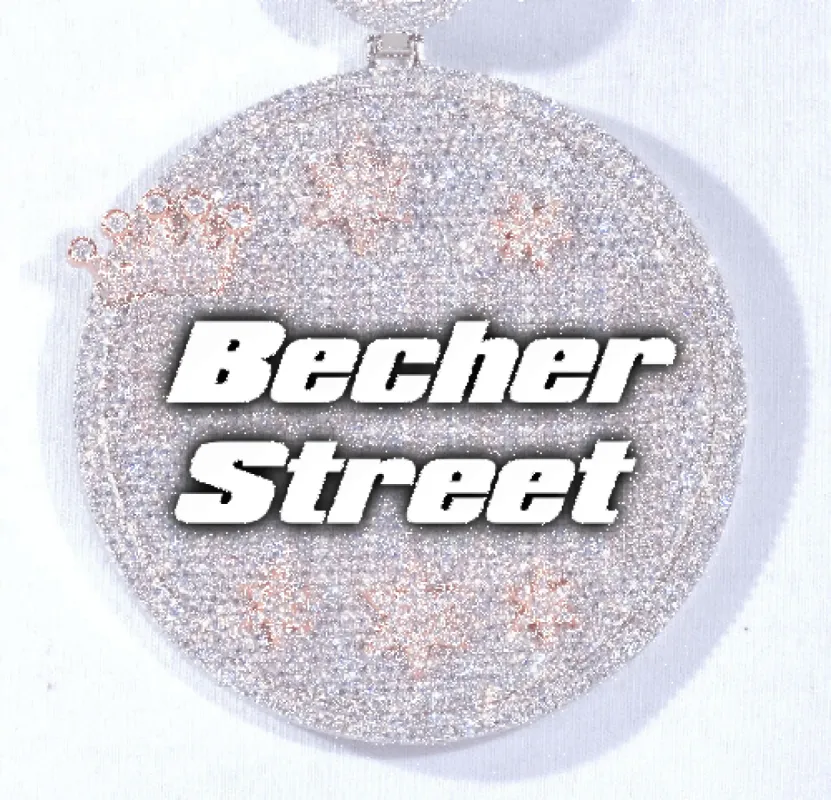 CUSTOM LETTER NECKLACE 3D BIG CROWN DISC sold by The GUU Shop