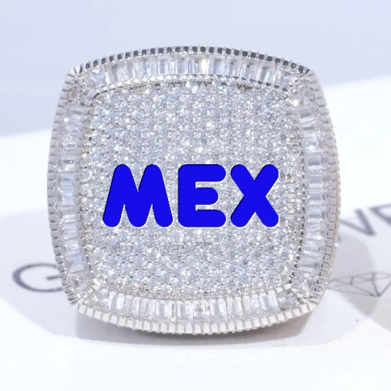 CUSTOM LETTER 3D ICED RING sold by The GUU Shop