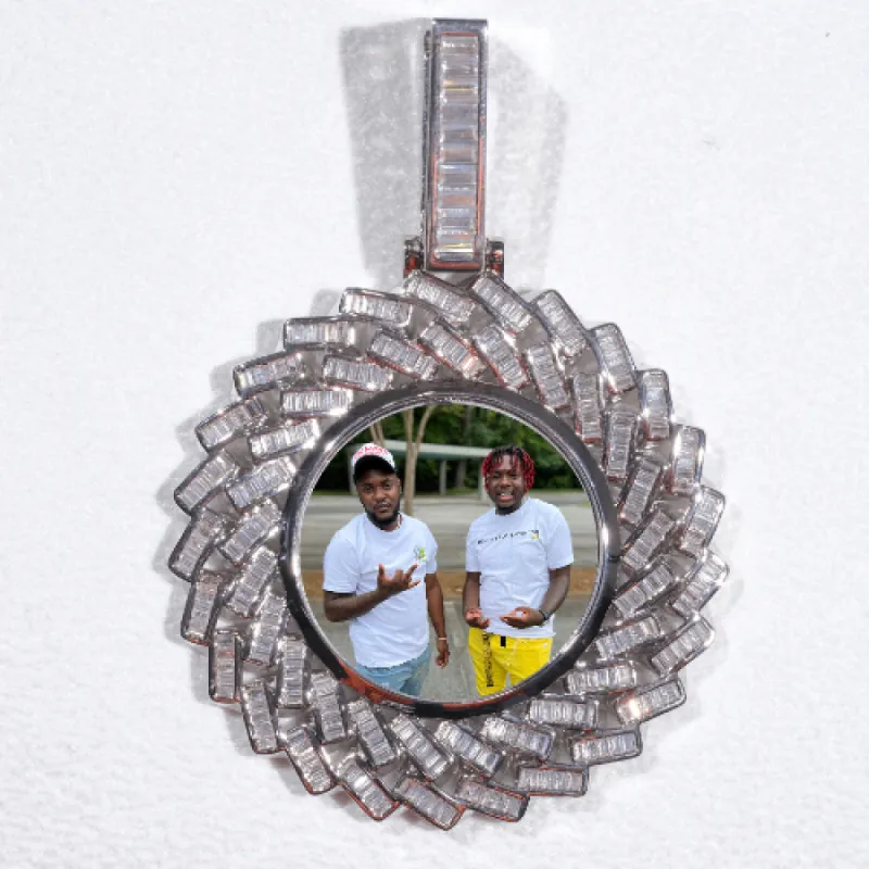 Large 3D Baguette Custom Picture Pendant sold by The GUU Shop